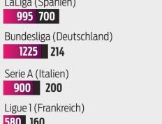 168体育-五大联赛本赛季转播收入：英超39.4亿欧居首，西甲16.95亿欧次席