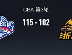 168体育-CBA篮球职业联赛战报-天津115-102广厦，林庭谦29+5+5