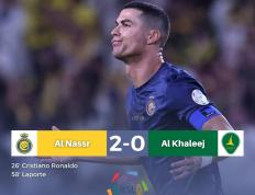 168体育-沙特联-C罗传射拉波尔特破门 利雅得胜利2-0卡利杰
