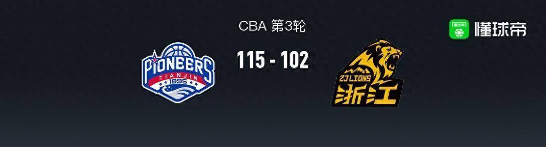 168体育-CBA篮球职业联赛战报-天津115-102广厦，林庭谦29+5+5